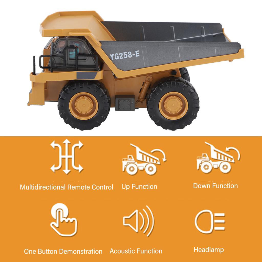 9-канальный радиоуправляемый самосвал, игрушечный набор, радиоуправляемый грузовик, строительная машина, игрушки-грузовики для малышей, детей, мальчиков, девочек, желтый