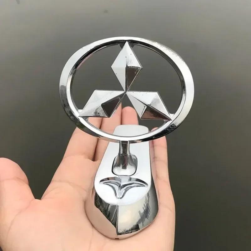 knpc3 For Mitsubishi L200 Pajero RALLIART ASX Lancer Outlander Mirage Eclipse Car Metal Chromed Emblem Front Hood Badge Decoration
