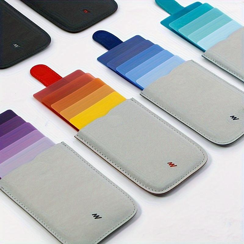 1 шт. сумка для карточек с градиентным переходом цвета, ламинированная сумка для карточек, ультратонкая, практичная, маленькая, простая для хранения, с отделением для защиты от размагничивания