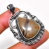 Septerian Stone Gemstone 925 Silver Plated Handmade Jewelry Pendant 1.70"
