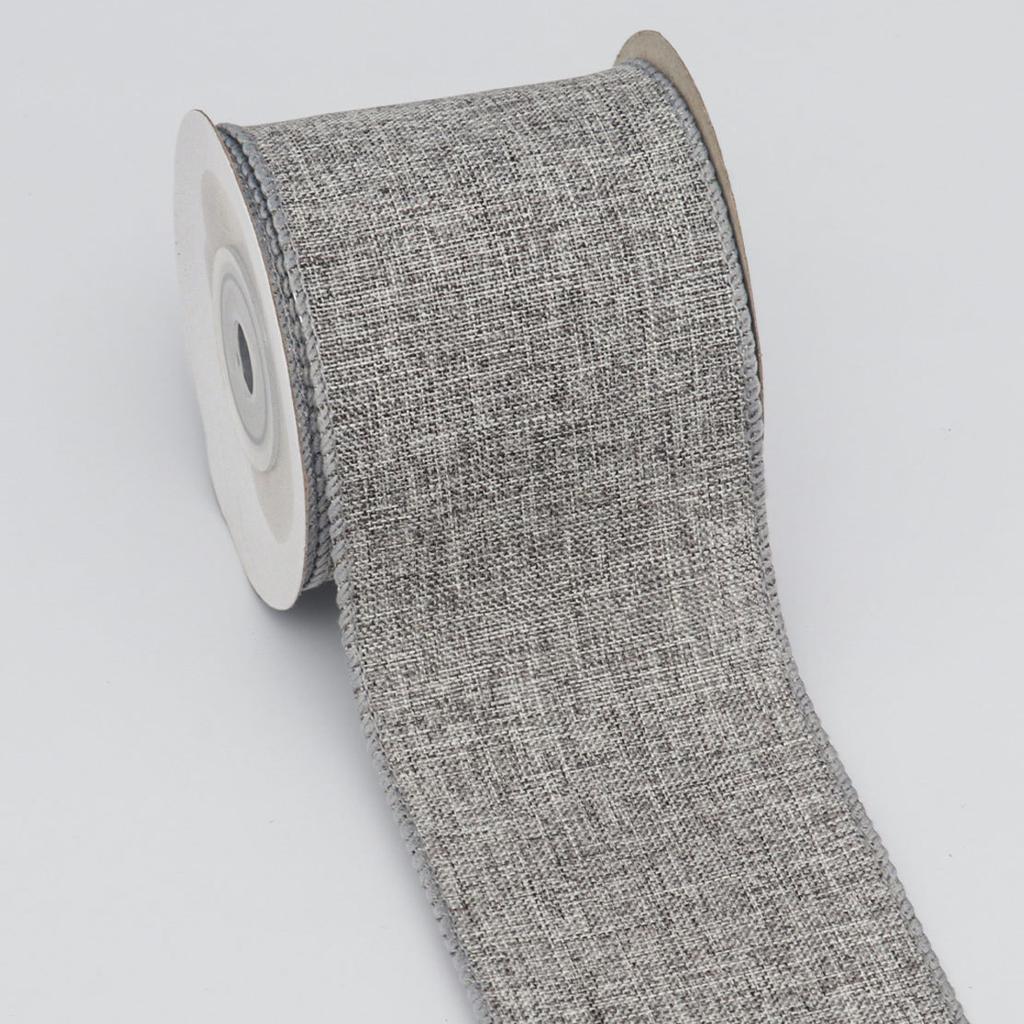 Decorative Romantic and Cozy Solid Color Christmas Day Decoration Ribbon Plaid Ribbon Imitation Hemp Ribbon Wire Edge Imitation Hemp Woven Ribbon