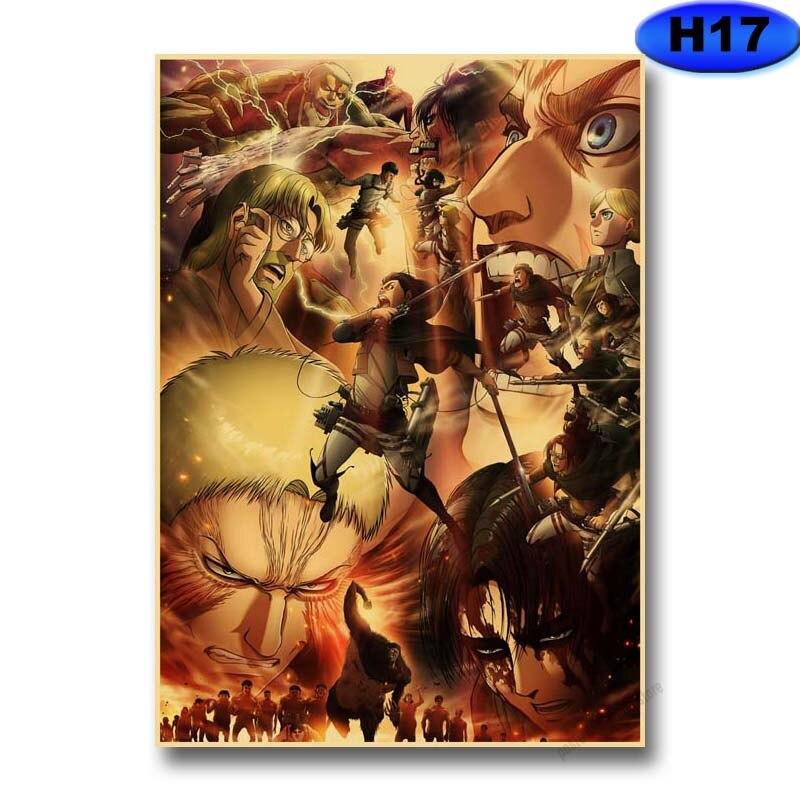 Attack On Titan Season 4 Poster Retro Kraft Paper Posters Prints Anime Decor Home Living Room Bar Art Painting Wall Stickers