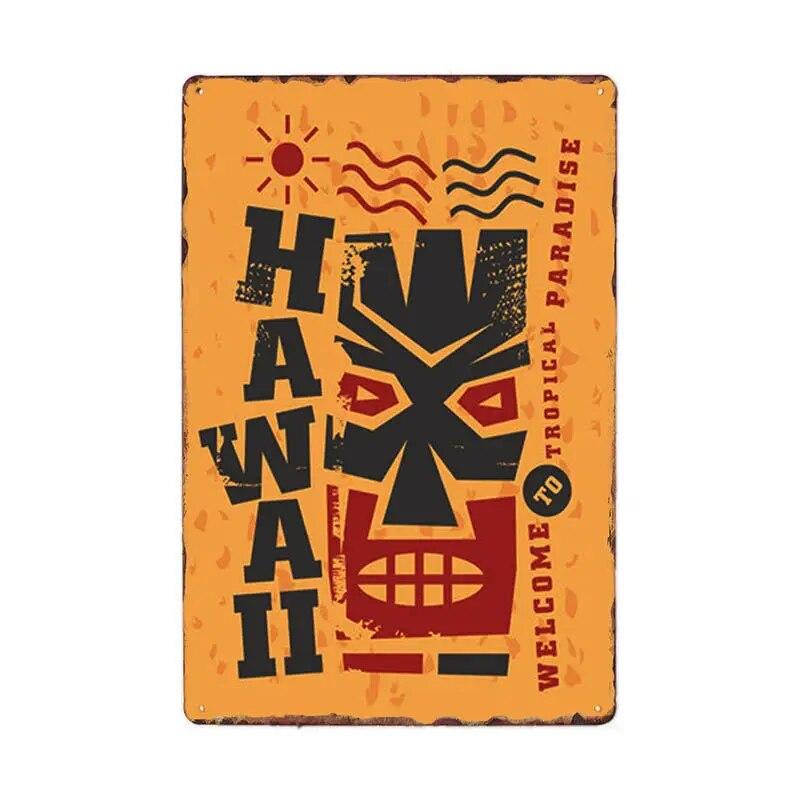 Винтажный постер для серфинга, летний жестяной знак для тики-бара, старый ржавый пляжный бар, ретро ржавая доска, металлические знаки 20x30 см