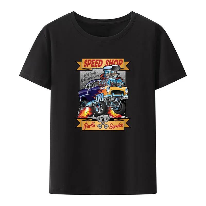 Highboy Hot Rod Race Car Cartoon Graphic T Shirts Funny UnisexAnime Hipster Cool Tops Novelty Trend Street Fashion Shirt