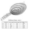 LMETJMA Stainless Steel Fine Mesh Strainers Oil Strainer Colanders with Long Wire Handles 3'', 5'', 6'', 8'', 9.5'' KC0072