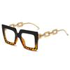 Twooo 3207 Oversized Square Glasses Chain Leg Fashion Sunglasses Women