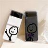 Чехол для телефона Samsung GalaxyZ Flip 4 5 Fold Clear Hard PC Shell Cute Cartoon Matchman для Samsung Z Flip 3 Cover Funda Bumper