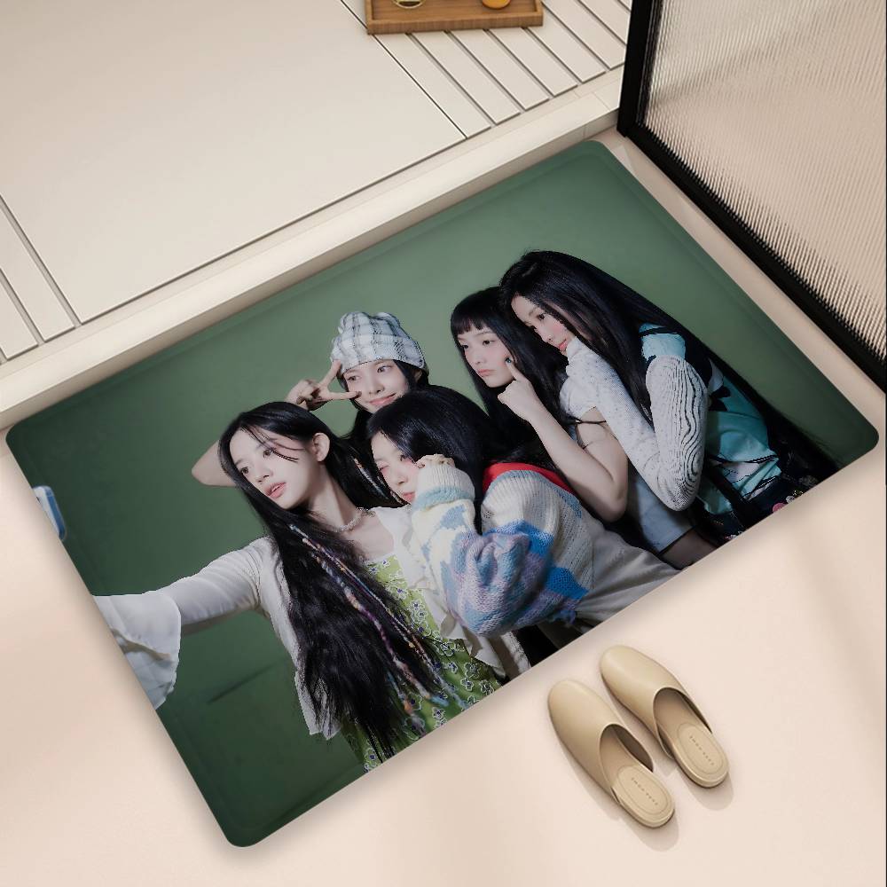 Kpop Group I-Illit Floor Mat INS Style Soft Bedroom Floor House Laundry Room Mat Anti-skid Household Carpets