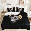 Комплект из трех предметов Покрывало с принтом волка и животных Комплект постельного белья из двух предметов