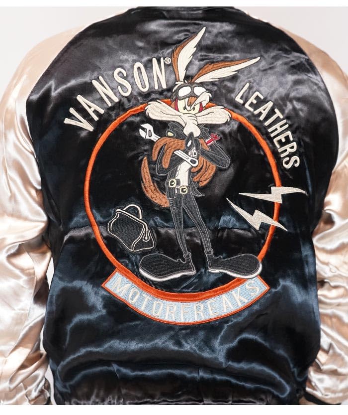 Looney Tunes Collaboration LOONEY TUNES Sukajan Wile Coyote Tweety [Banson] Мужская E. LTV-2504-Черный-M