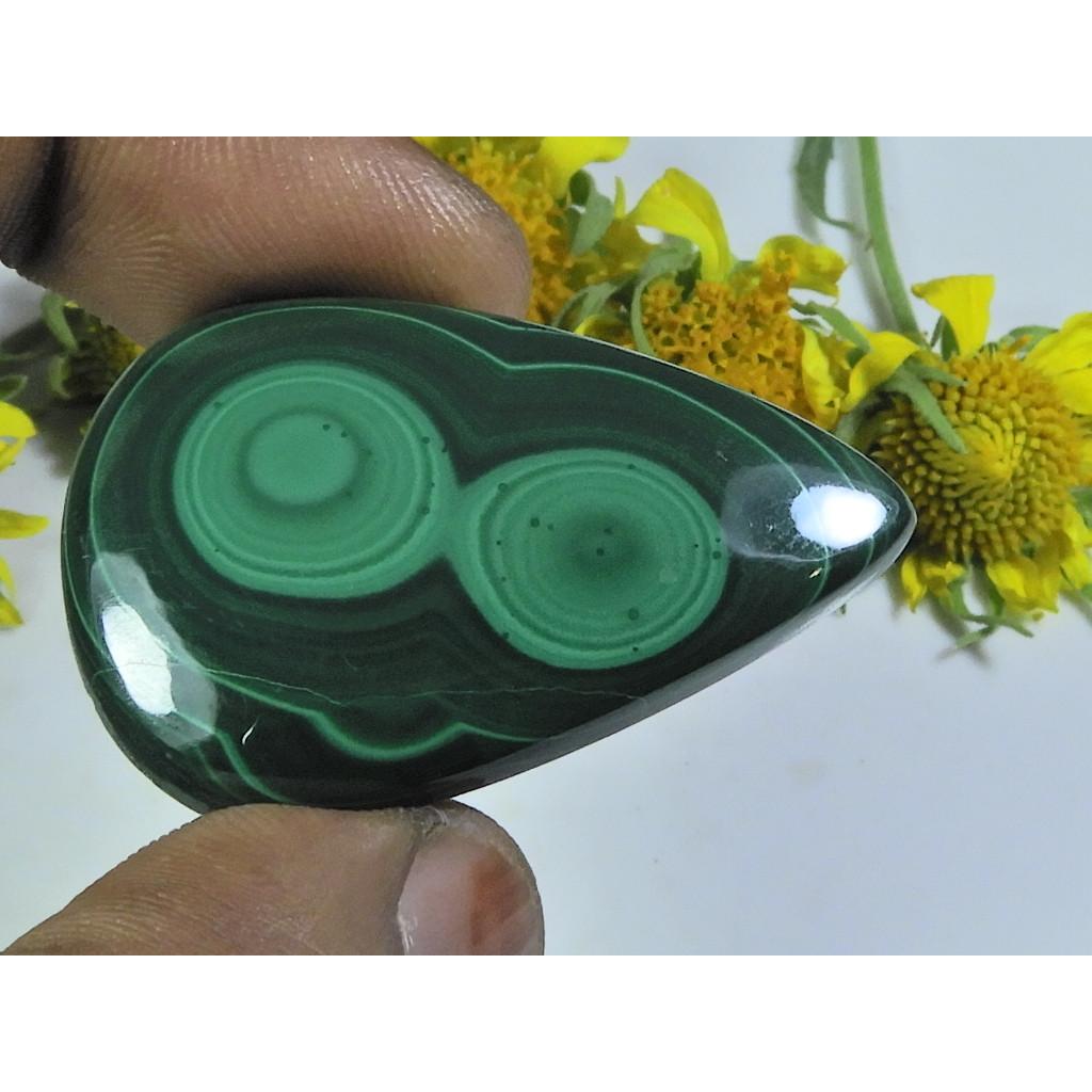 AA++ натуральный зеленый малахит груша кабошон россыпью драгоценный камень 26X40X05MM 62 карата. Д-66