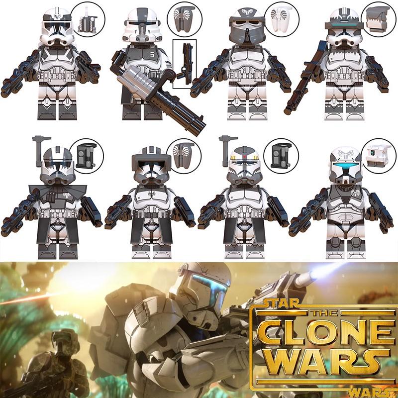 Wm6128 Tv Movie Series Clone Cavalry Wolf Team Heavy Armor Soldier Driver Building Blocks Figure Bag