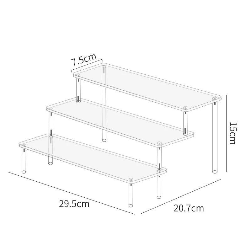 2-4 Tier Perfume Organizer Box Multi-Layer Acrylic Doll Display Stand Holder Transparent Perfumes Storage Rack Desktop Organizer