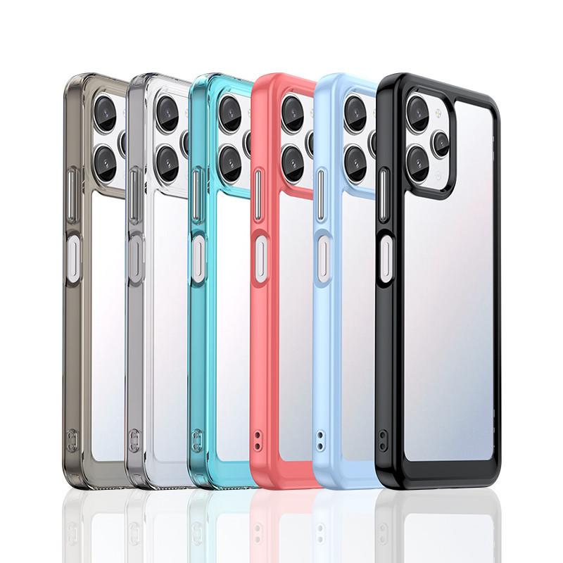 For Redmi 12 Case For Redmi 12 4G 5G Cover 6.79 Inch Colorful Soft Edge Silicone Transparent Shockproof Bumper For Redmi 12