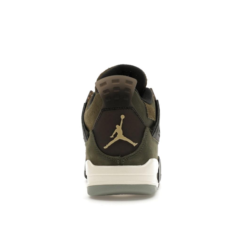 Детские кроссовки Air Jordan 4 Retro SE Craft GS Olive зеленые средне-оливковые бледно-ванильные FB9928-200