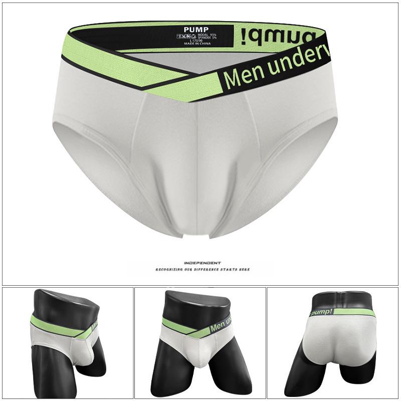 Men's Low-Rise Laser Gradient Briefs - Breathable Modal with U-Convex Pouch and Hip-Lifting Design