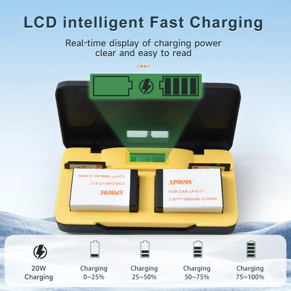 Аккумулятор для камеры LP-E17 AJNWNM 1800 мАч LP E17 с USB-кабелем для зарядного устройства Canon EOS RP 200 250D M3 M5 M6 750D 760D T6i T6s 800D 8000D 77D Kiss X8i