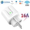 Germa Tuya Wi-Fi EU умная вилка 16a 220 В адаптер беспроводной пульт дистанционного управления голосовым управлением монитор мощности розетка с таймером для Google Home Alexa