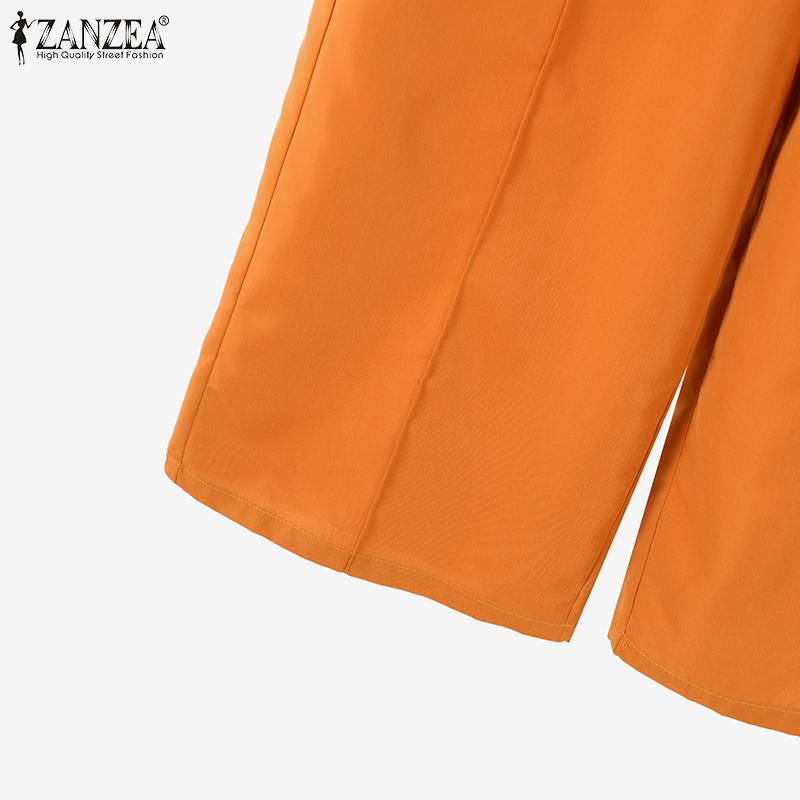 ZANZEA Женский летний комплект из жилета без рукавов с круглым вырезом и широкими брюками