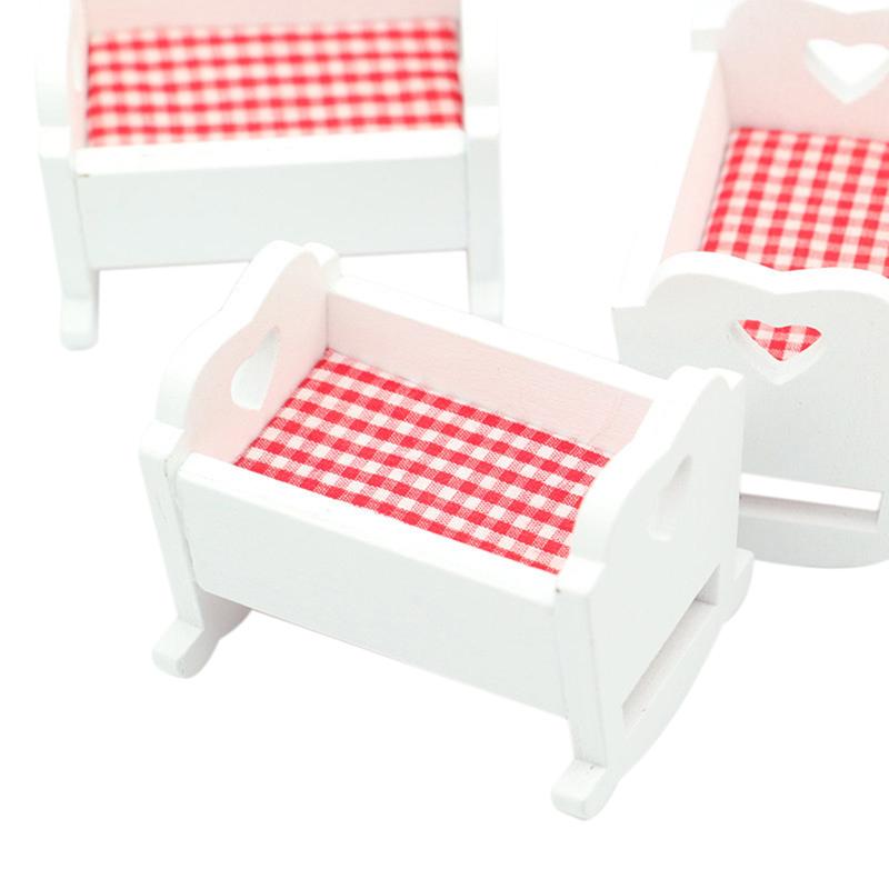 1:12 кукольный домик миниатюрная детская колыбель детская кроватка детская кровать мебель декор игрушка