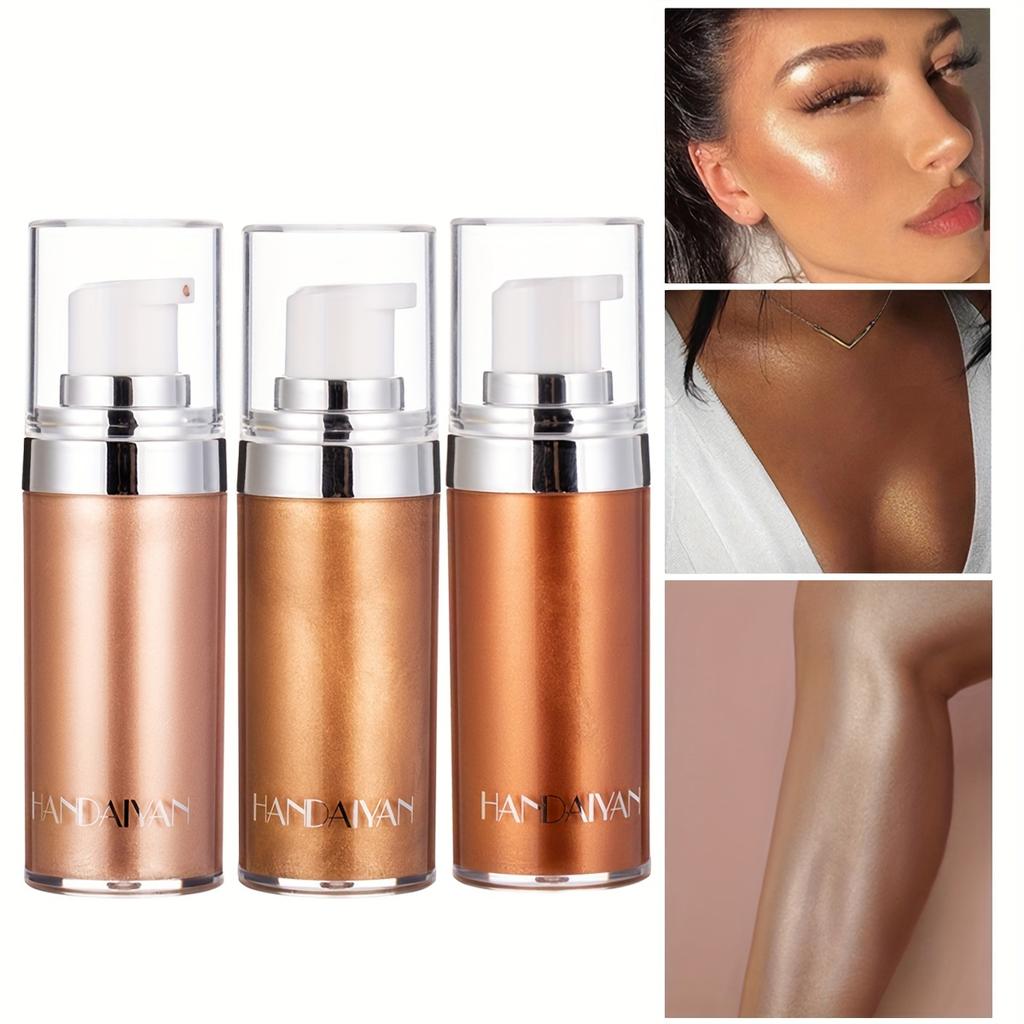 4 Shade Radiant Glow Highlighter Cream - Waterproof & Long-lasting Shimmer Makeup for Face & Body Full Body Gloss Liquid Highlighter