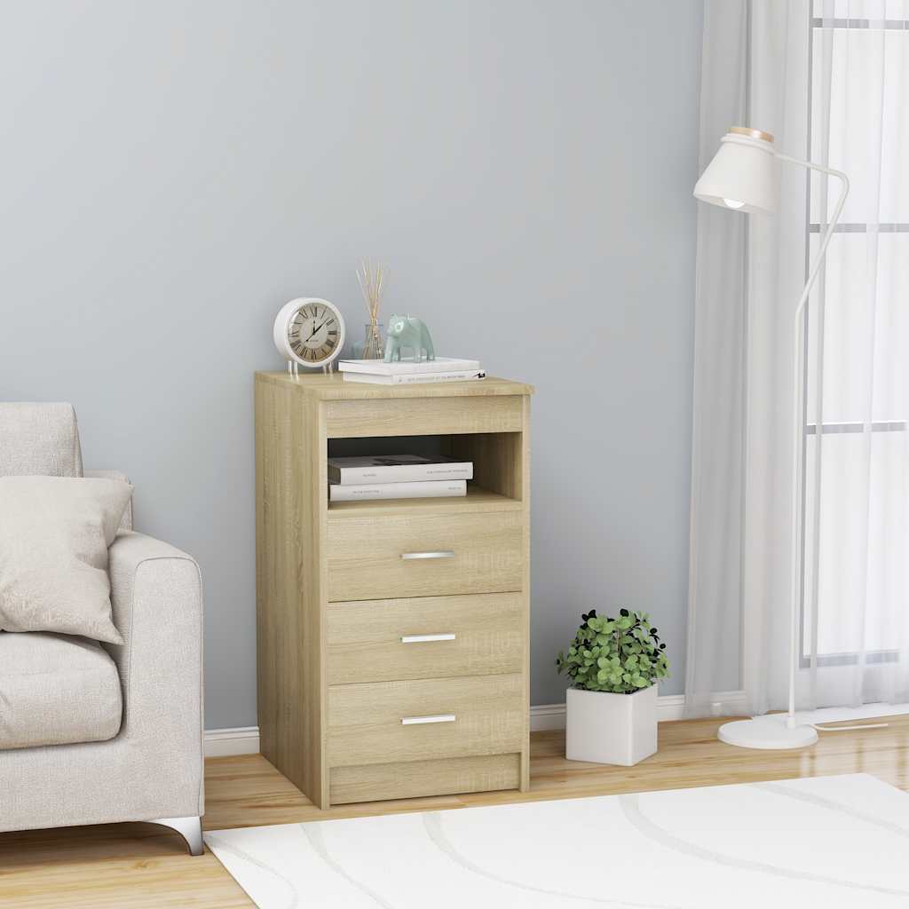 Sideboard with Drawers Sonoma Oak 40 x 50 x 76 cm Engineered Wood