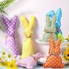 Set Of Six Bunny Tray Ornament Cute Plaid Little Fresh Fabric Holiday Party Polka Dot Decoration Easter