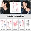 Водонепроницаемая временная татуировка-наклейка черного красного цвета, поддельная татуировка, татуировка на руку, боди-арт для женщин и мужчин