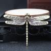 Chinese Style Copper Insect Tea Pet Vintage Dragonfly Figurines Miniatures Desktop Simulation Animal Ornaments Home Decorations