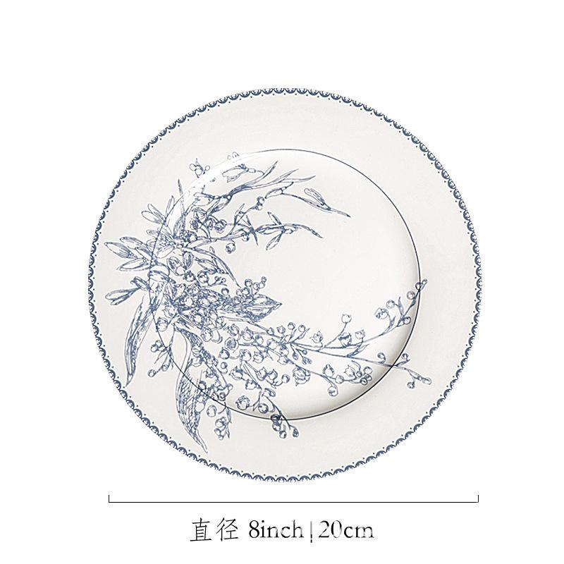 8 inch / 10inch Lily of The Valley Plates Dinner Steak Cake Dish Dessert Plates Coffee Cup and Saucer Tableware Set