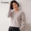 Fanzhen Women's V-Neck Cashmere Blend Loose Sweater
