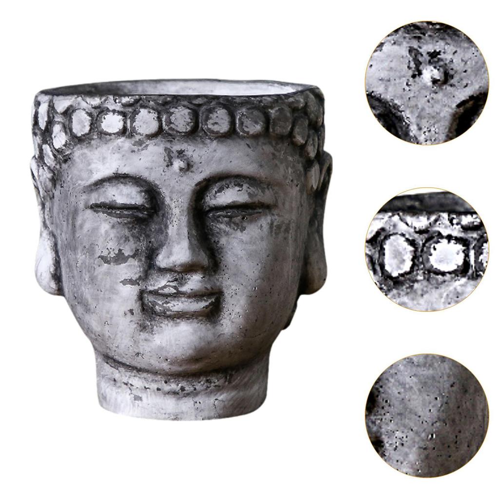 Кашпо в виде головы Будды Контейнер для растений и цветов Подарок на новоселье Коллекционный Будда