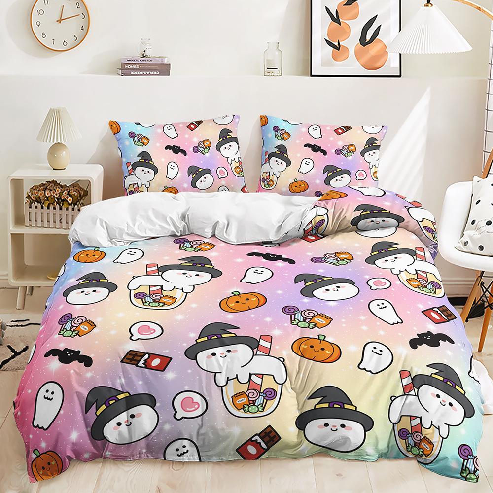 3D комплект постельного белья на Хэллоуин, пододеяльник с призраком террориста, наволочка 2/3, детская комната, домашний текстиль, праздничный подарок
