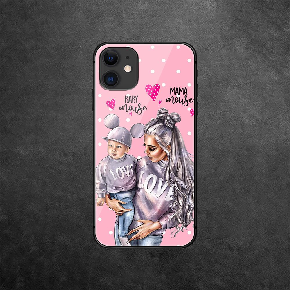 Чехол для телефона из закаленного стекла Mama Baby Love для iPhone Samsung Galaxy OnePlus Oppo Xiaomi Redmi Note SA 7 8 9 10 11 12 13 14 20 21 22 53 Pro Max Ultra