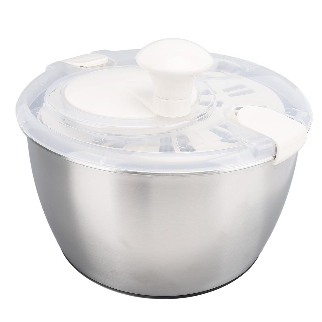 Stainless Steel Salad Spinner 5L Multifunctional Lettuce Spinner Vegetable Dryer with Lid Drain