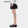 PORTS Overlapping A-Line Wool Blend Skirt