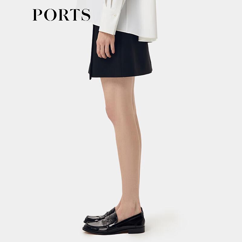 PORTS Overlapping A-Line Wool Blend Skirt