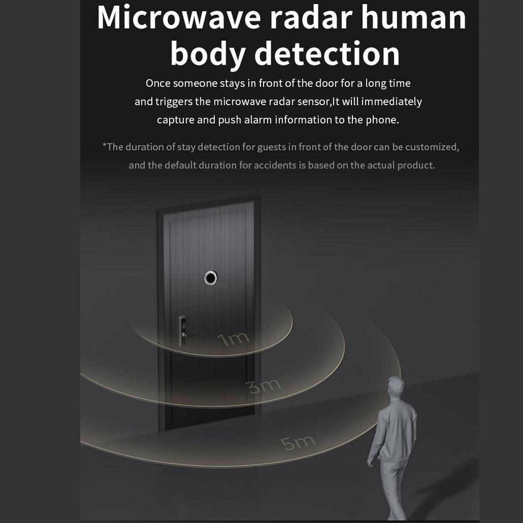 Умная дверная камера Tuya WiFi S50, камера с автоматическим обнаружением дверного глаза, цифровой дверной просмотрщик, беспроводной дверной звонок, цифровой дверной глазок, дверной звонок