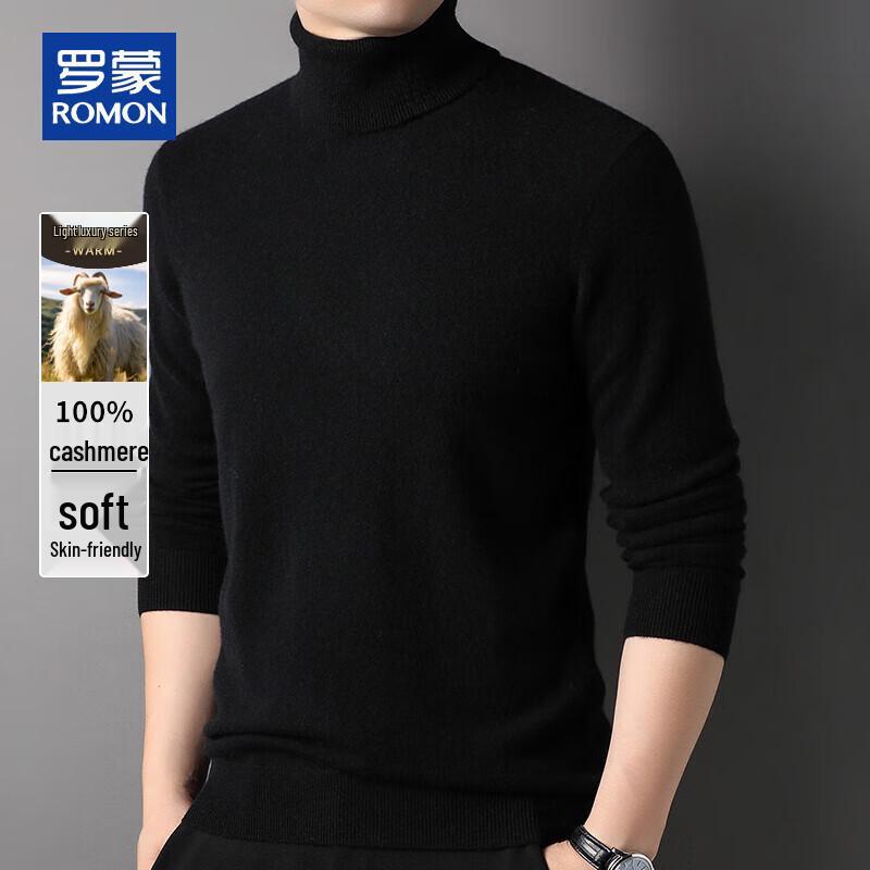 ROMON Men's 100% Pure Cashmere Turtleneck Sweater