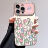Большие окна Подходит для Apple 14PRO Гальванизированный Цветок Чехол для мобильного телефона IPhone 15 13 Защитный чехол Противоударный Масляная живопись