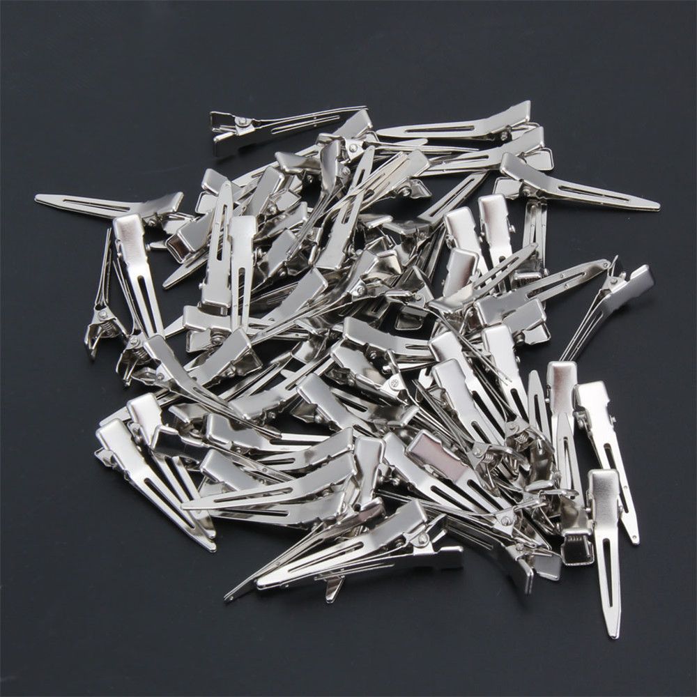 Metal Hairstyling Tools Silver Color Duck Mouth Clip Partition Clip Flat Base Alligator Hair Clip