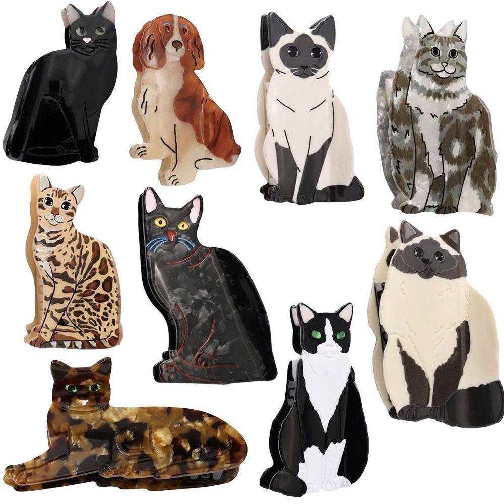 Cartoon Cat Hair Claw Clip Korean Style Acetate Hair Clips Animal Shape Hair Clip Hair Accessories