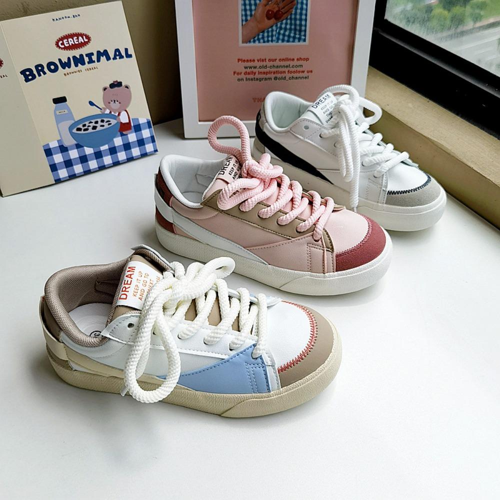 Fashion Women's Casual Shoes New Fashionable Sports and Leisure Shoes Versatile Lace Up Leather Sneakers Woman Shoes Zapatos De Mujer