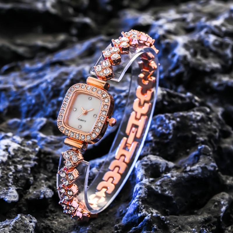 Новые модные женские часы с бриллиантами, женские часы-браслет, женские кварцевые часы