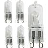 5 шт. галогенная лампа G9 в капсуле 230 В 25 Вт 28 Вт 40 Вт 60 Вт Галогенные лампочки G9 с 2-контактным цоколем Jc Type T4 двухконтактная диммируемая ксеноновая маленькая лампочка теплого белого цвета 25 Вт