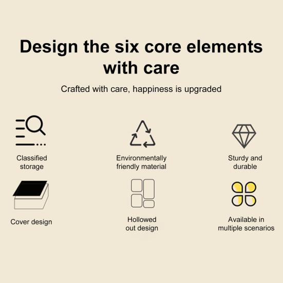 1/6Pcs Storage Baskets with Lid Large Capacity Hollow Breathable Design Stackable Decorative Storage Bin Toys Container