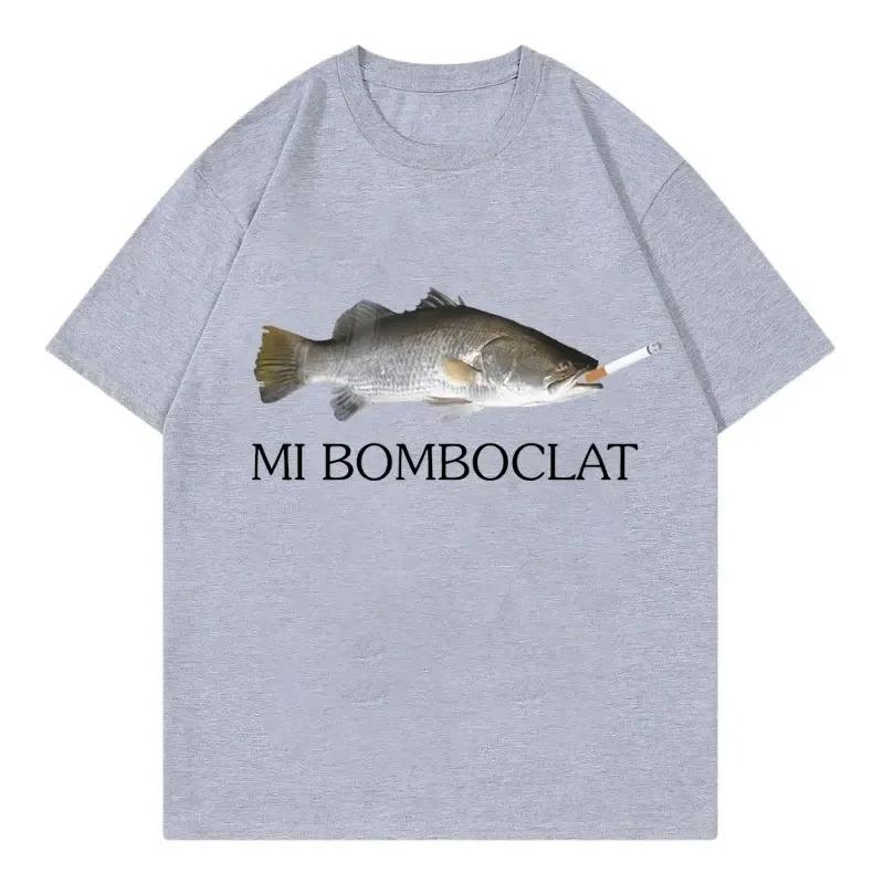 Funny Bomboclat Fish Meme Tshirt High Street Fashion Trend Y2k Short Sleeve Tshirts Women Harajuku Vintage Style Tee Shirts