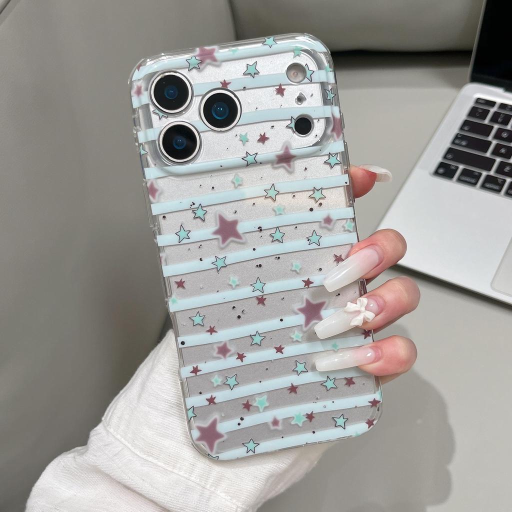 Двухслойный ударопрочный чехол для iPhone 15 со звездами и полосами, подходит для моделей 14/16/17 ProMax для женщин
