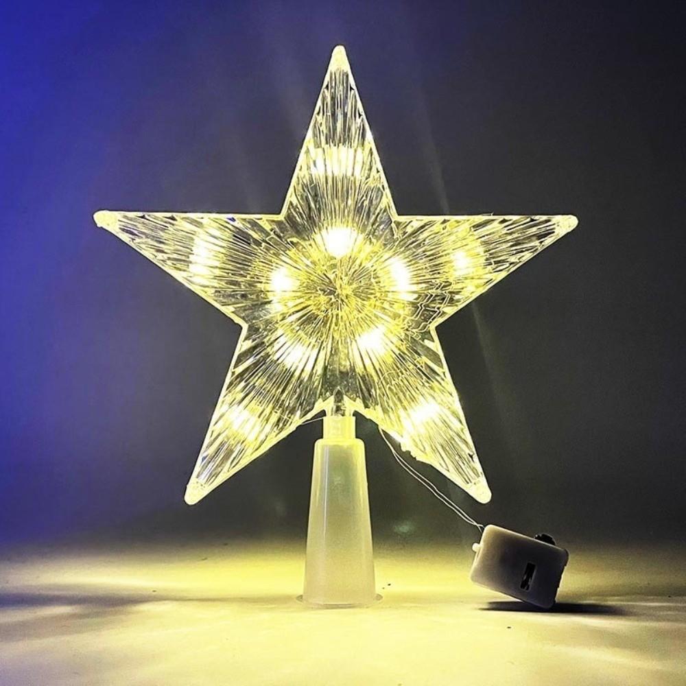 Warm White Christmas LED Star Light Plastic Glowing Star Lamp Home Room Decor