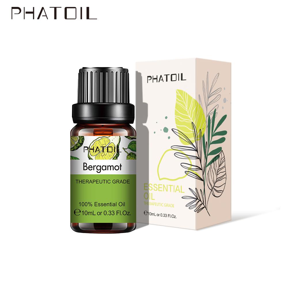 PHATOIL 5ml/10ml/15ml/30ml/100ml Bergamot Plant Essential Oil for Air Freshener Aromatherapy Spa Body Care Relieve Pain Fragrance Aroma Oil